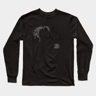 cartoon girl with a horse Long Sleeve T-Shirt